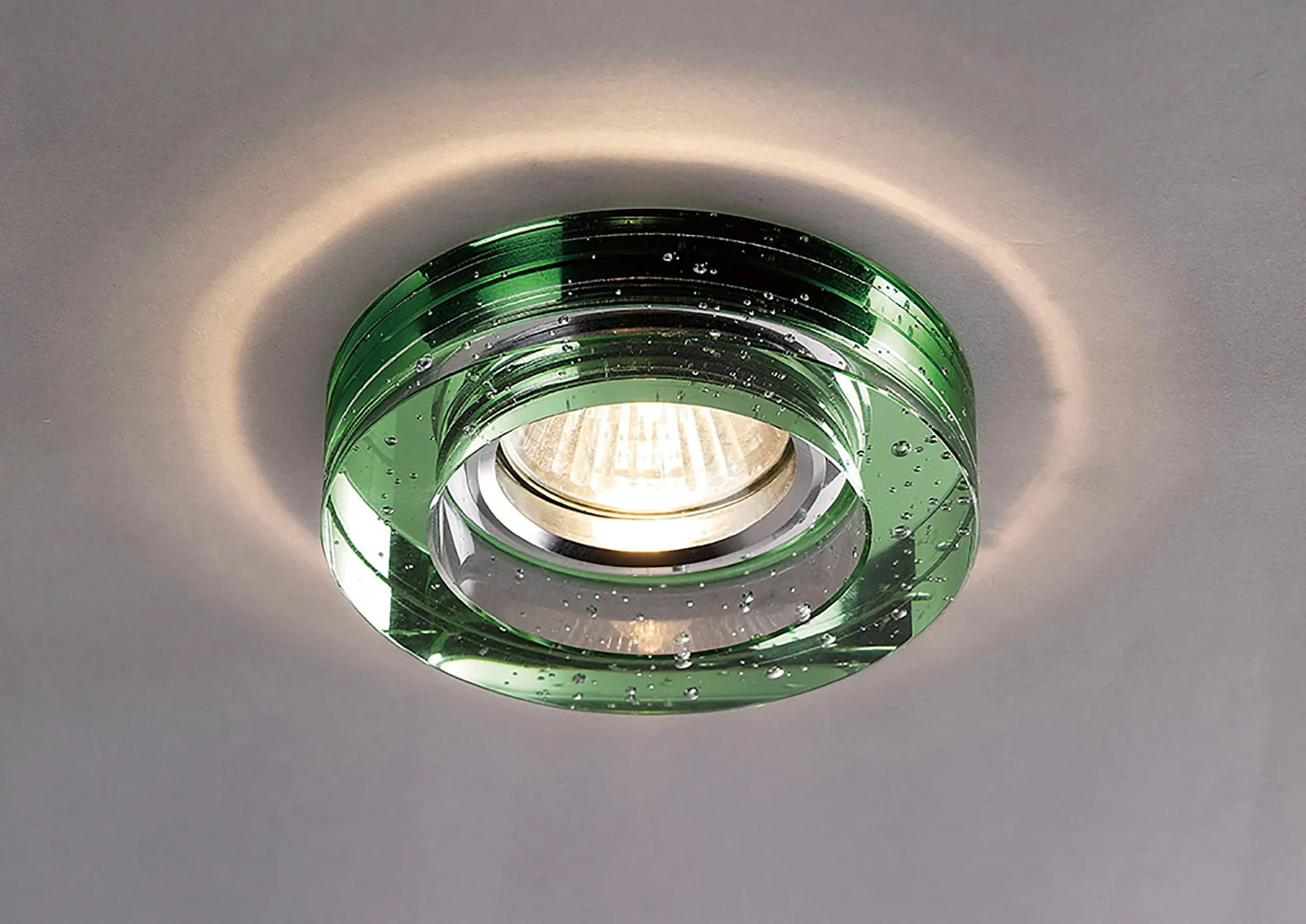 IL30831GR  Crystal Bubble Downlight Round Rim Only Green